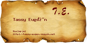 Tassy Eugén névjegykártya